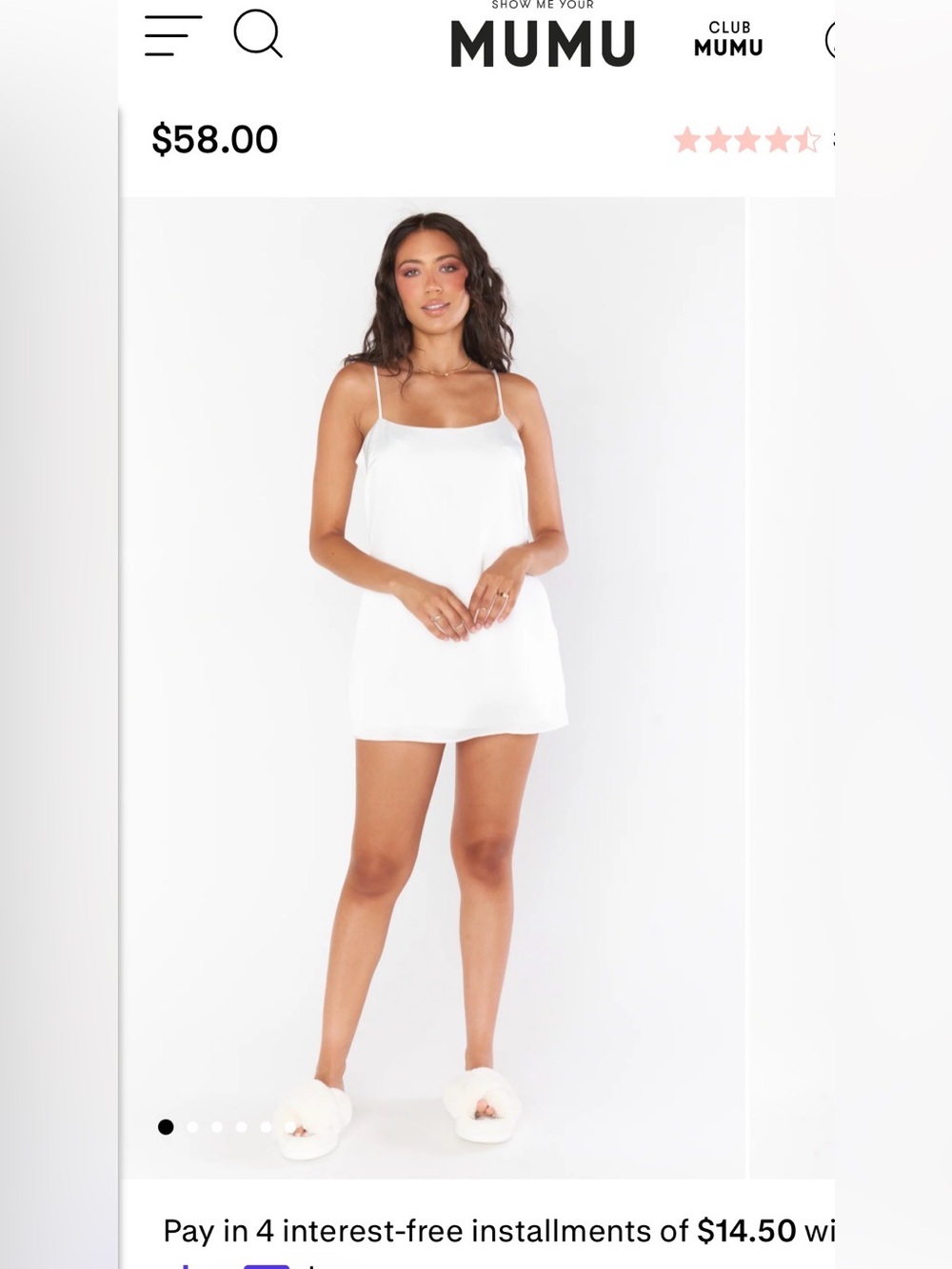 Show Me Your MuMu White Satin Slip Chemise